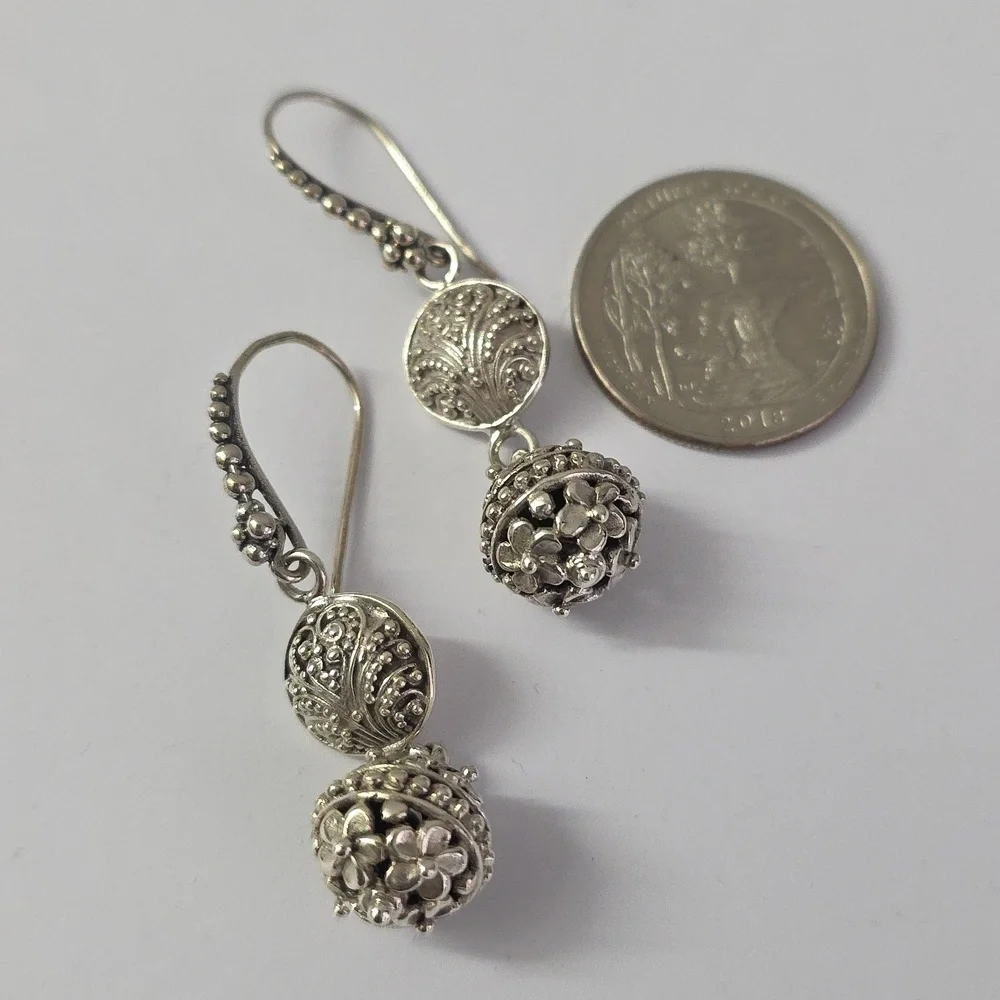 Sterling Silver 925 Artistic Dangle Earrings